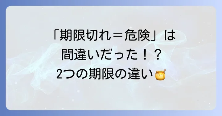 賞味期限と消費期限の違いを理解しよう