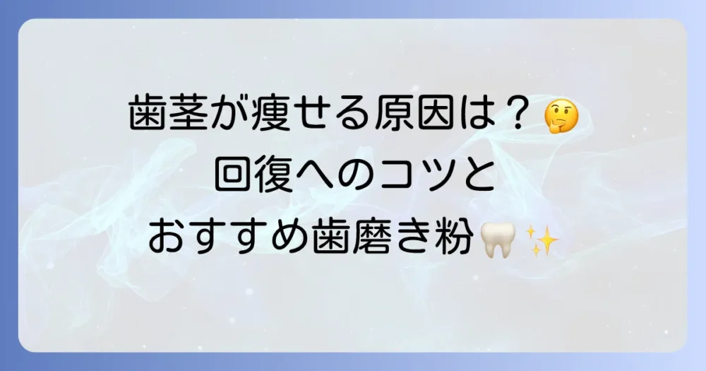 歯茎が痩せる原因と回復方法を徹底解説！おすすめの歯磨き粉で健康な歯茎を取り戻そう
