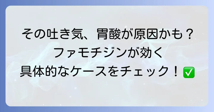 ファモチジンが吐き気に効果を発揮する具体的なケース