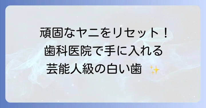 プロの力で徹底除去！歯科医院でのヤニ対策とホワイトニング