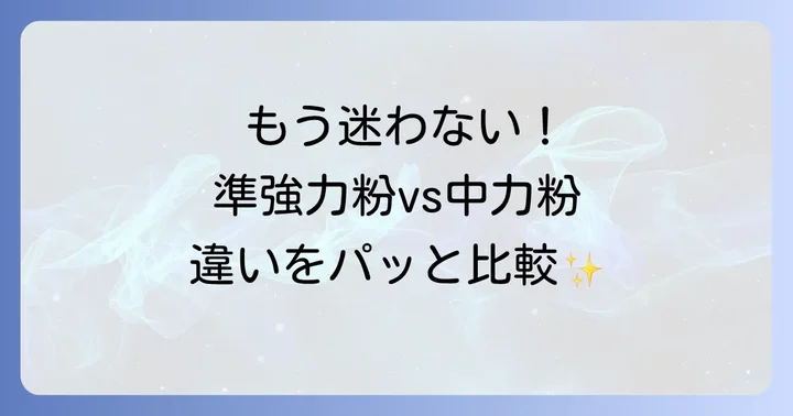 準強力粉と中力粉、具体的な違いを比較表で確認