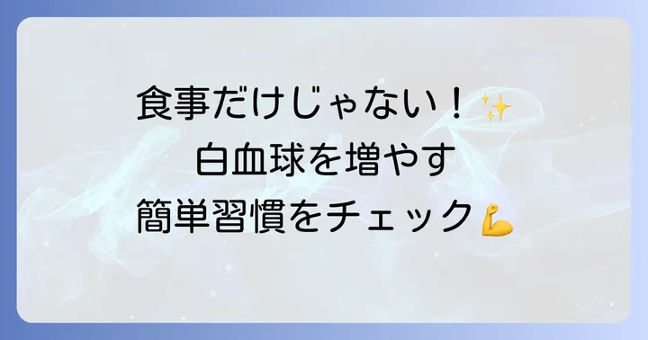 食事以外で白血球をサポートする生活習慣のコツ