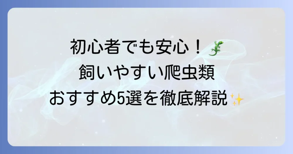 買いやすい爬虫類の種類と飼育のコツを徹底解説！初心者でも安心の選び方