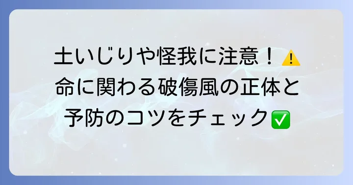 破傷風ワクチン接種が必要な理由と感染経路