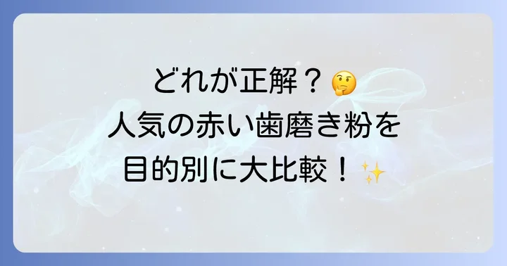 人気の赤いパッケージ歯磨き粉を比較紹介