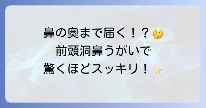 前頭洞鼻うがいとは?鼻の奥までスッキリさせるメカニズム
