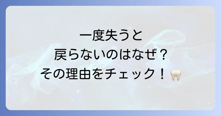 歯槽骨の自然再生は難しい?その理由を理解する