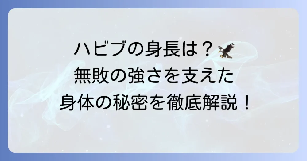 ハビブ・ヌルマゴメドフの身長はどのくらい？圧倒的な強さを支える身体データとファイトスタイルを徹底解説