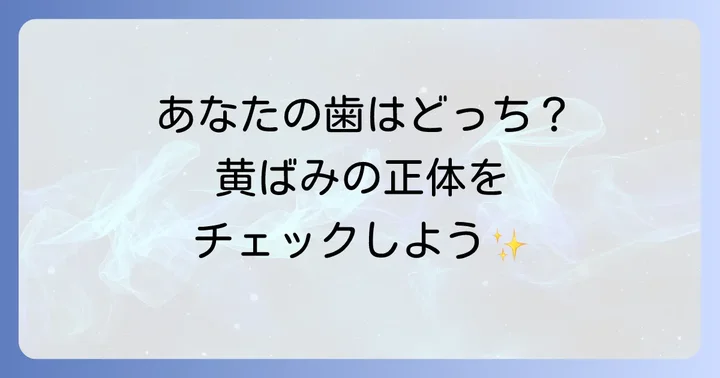 生まれつきの黄ばみと後天的な着色の違いを見分けるコツ