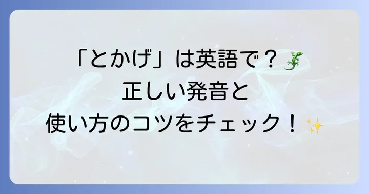 「とかげ」の基本的な英語表現と発音