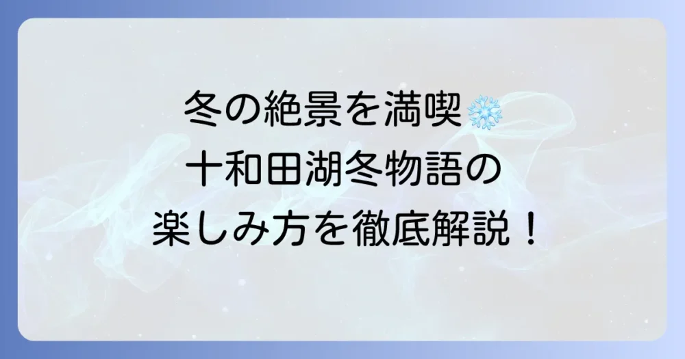 十和田湖冬物語の魅力と楽しみ方を徹底解説！冬の絶景を満喫しよう