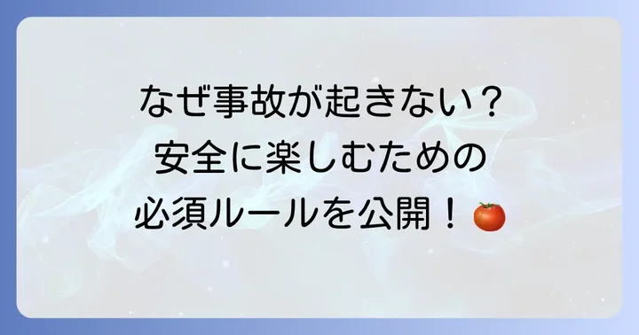 トマト祭りの安全対策と参加ルール