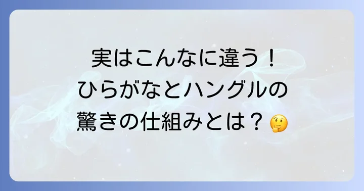 ひらがなとハングル、それぞれの文字体系の基本