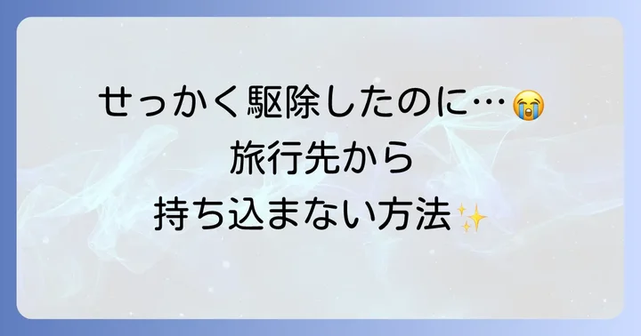 旅行や出張時のトコジラミ持ち込みを防ぐコツ