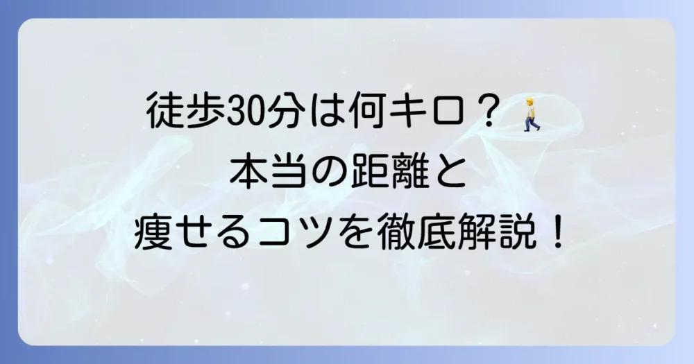 徒歩30分の距離は何キロ？健康効果と快適に歩くコツを徹底解説